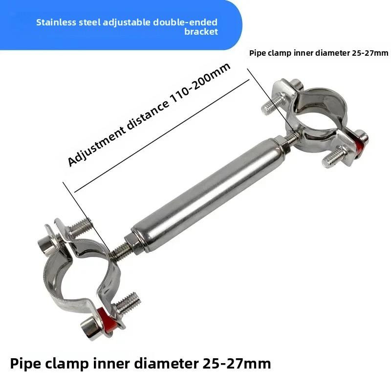Stainless Steel Pipe Support Double-layer Adjustable Double-end Pipe Clamp Pipe Fixing Support Metal Clamp Fixing Tool