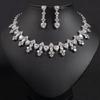 Women's Light Luxury Design Fashionable And Elegant Zircon Water Drop Necklace Earring Set Versatile And Unique Design Sense Set