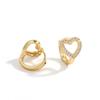 Heart Round Ball Flat Helix Piercing Earring golden Ear Studs Geometric Zircon Exquisite Trinket Studs Aretes