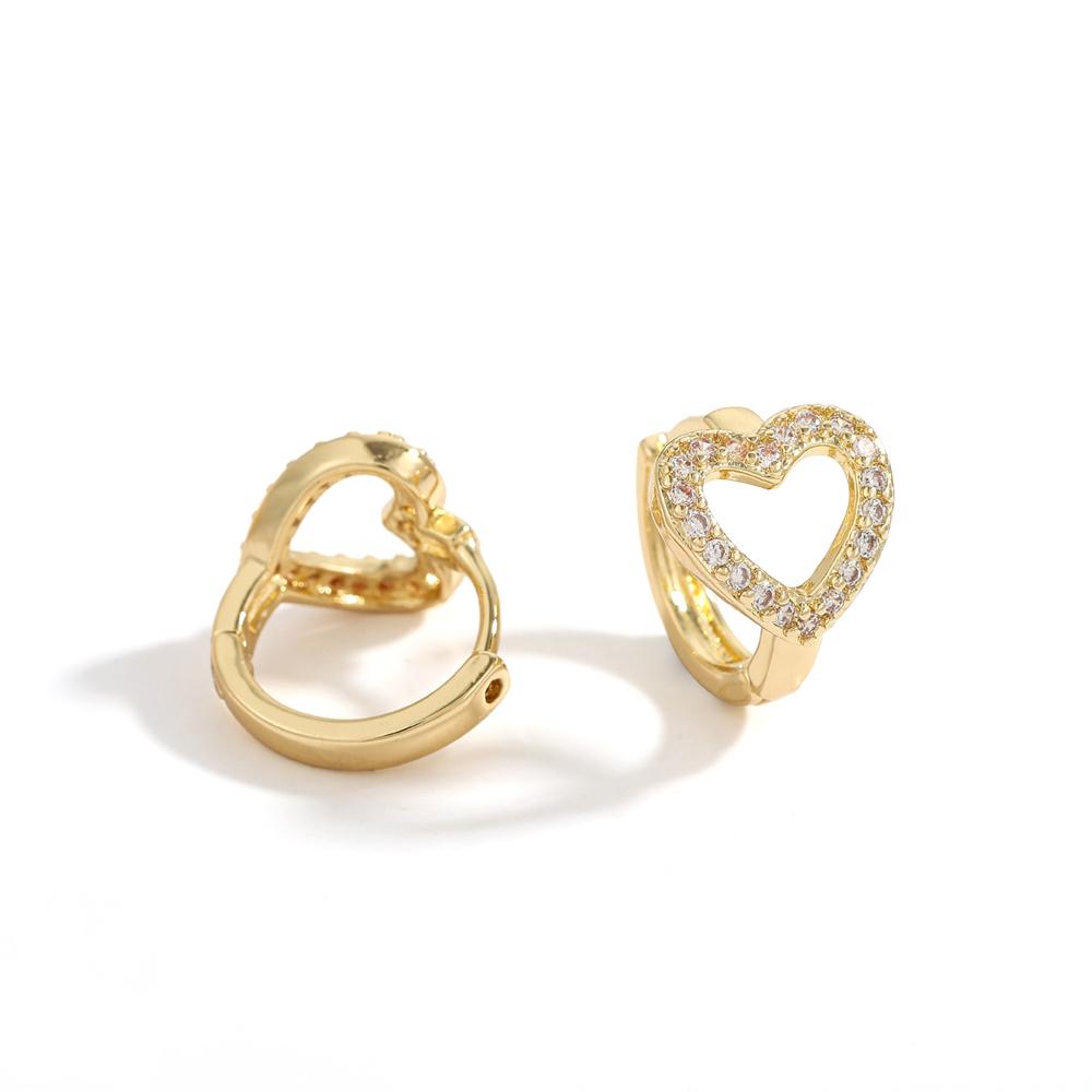 Heart Round Ball Flat Helix Piercing Earring golden Ear Studs Geometric Zircon Exquisite Trinket Studs Aretes