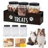 3Pcs Pet Food Storage Container Cat Dog Treat Jars With Wood Holder Pet Snack Storage Organizer For Dog Cookie Cat Treats