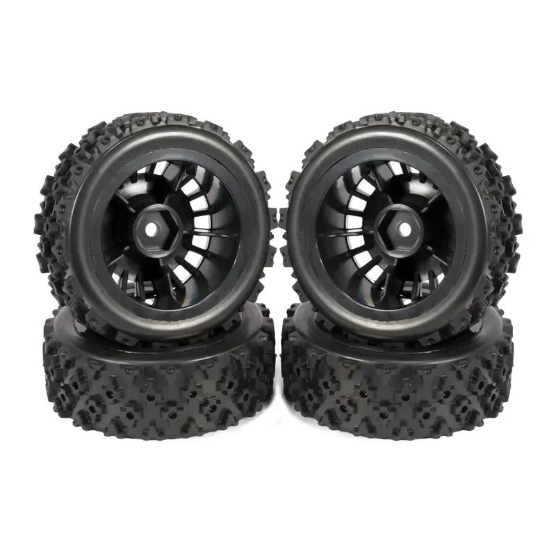 4Pcs RC Rally Tires Glued On Road Tyre Wheels with 12mm Hex for Tamiya TT02 TT-01 XV01 PTG-2 DF-03 WR8 Racing Car Upgrades