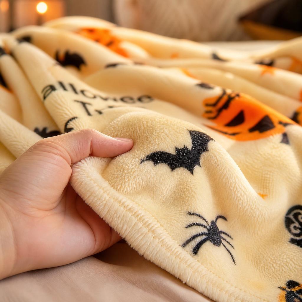 Halloween Throw Blanket 7 Cm, Decorative Plaid for Couch, Bed, or Home Decor