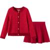 Balabala Girls' Spring Little Fragrance Style Two-Piece Set