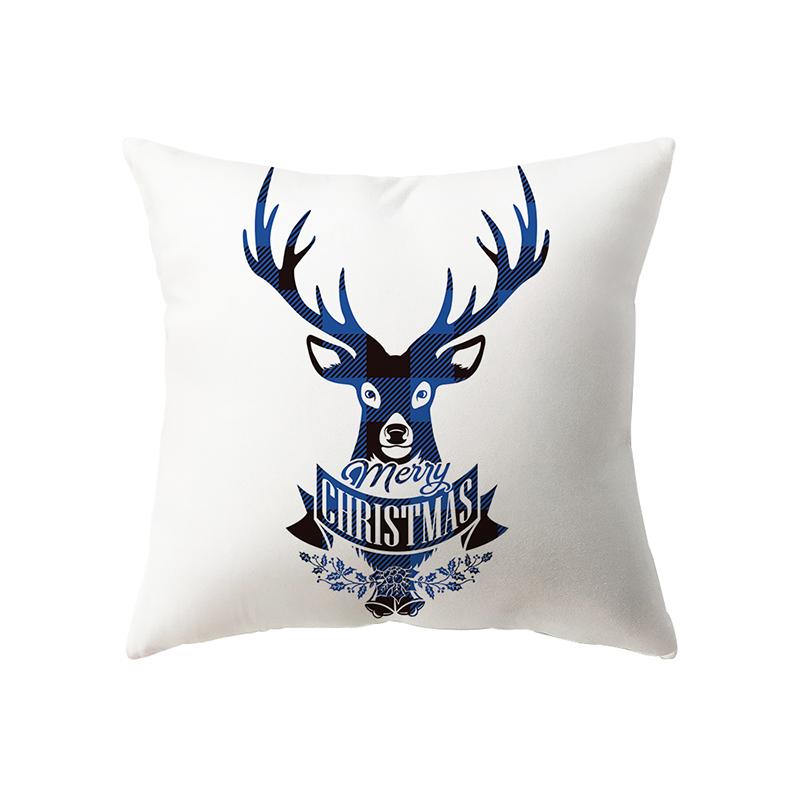 Christmas Theme Printed Pattern Cushion Cover Home Living Room Sofa Decoration Square Polyester Pillow Pillow Cover