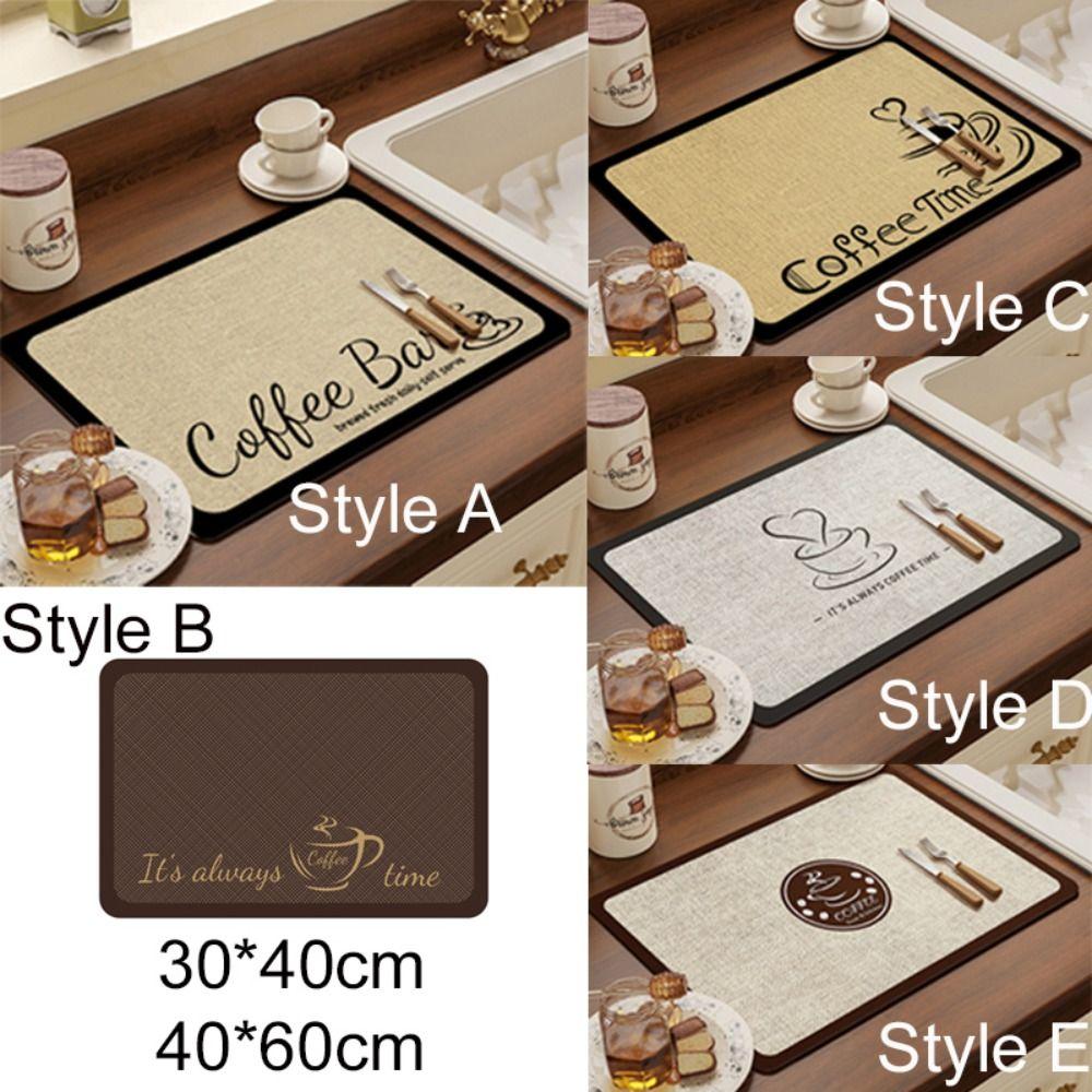 Thickened Coffee Machine Mat Absorbent Tableware Pad Dinnerware Rug Kitchen Drain Pad  Kitchen