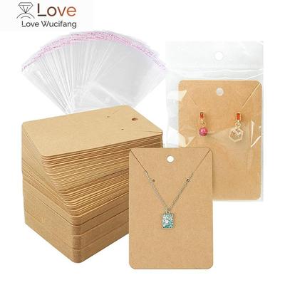 Earring Cards Necklace Display Cards With Bags 50pcs Earring Display Cards 50pcs Self -Seal Bags Kraft Paper Tags For Diy Jewelry