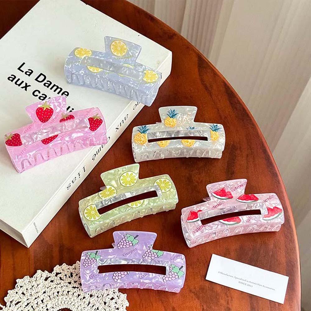 

Shark Clip Fruit Hair Claw Korean Style Strawberry Hairgrip Fruit Hair Clip Female/Girls StyleC
