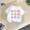 Children T-shirt FlowerPrinted Kids 100% Cotton Clothes Tops 2-13Y O-Neck Short-sleeve T-shirt