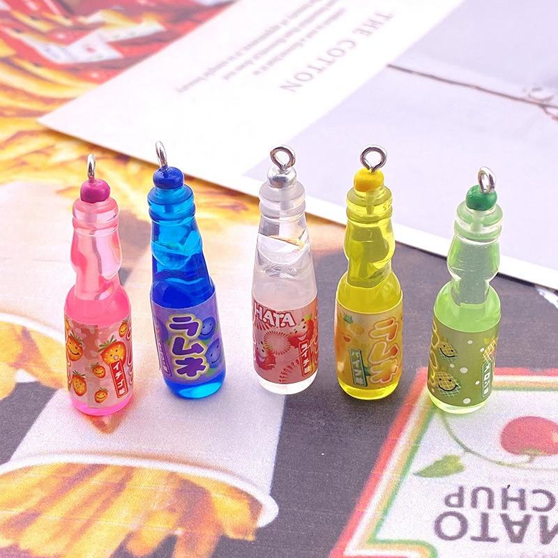 10Pcs Mix Lot Resin Juice Bottle Charm Pendant For Jewelry Making Earrings Necklace Key Chain Accessories Diy