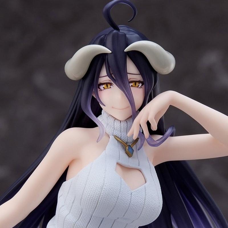 Overlord Albedo White Knitted sweaterAnime Figure Albedo PVC Action Figure Toys Overlord Statue Collection Model Doll Gift 20cm