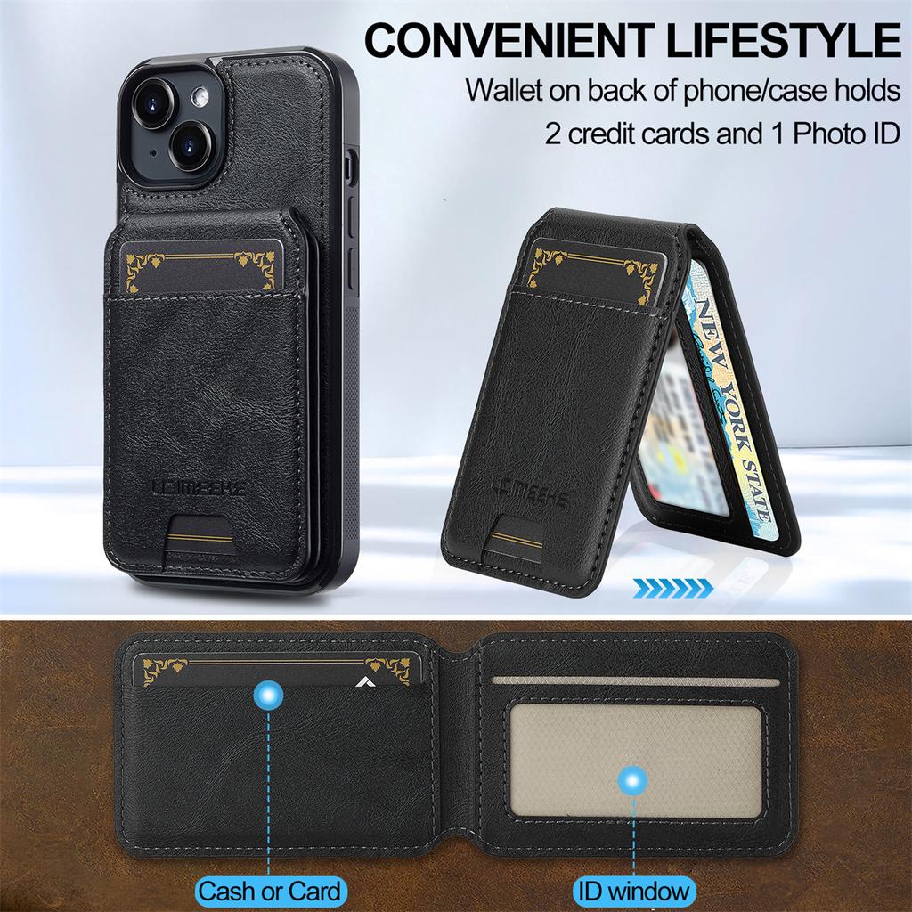 LC.IMEEKE L3 For iPhone 13 Mini Magnetic Case Detachable Card Holder Leather TPU Mobile Cover