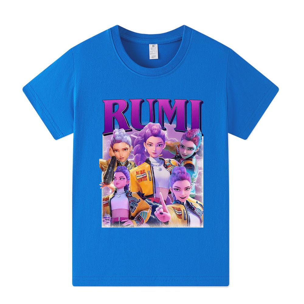 A1208 Kids Boys Girls Kpop Rumi Zoey Mira Print Short Sleeves T-shirt