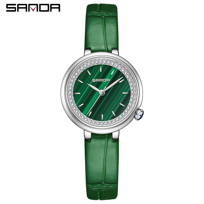 Sanda Women's Diamond-Studded Quartz Watch: Fashionable, Light Luxury, Versatile Steel Band 