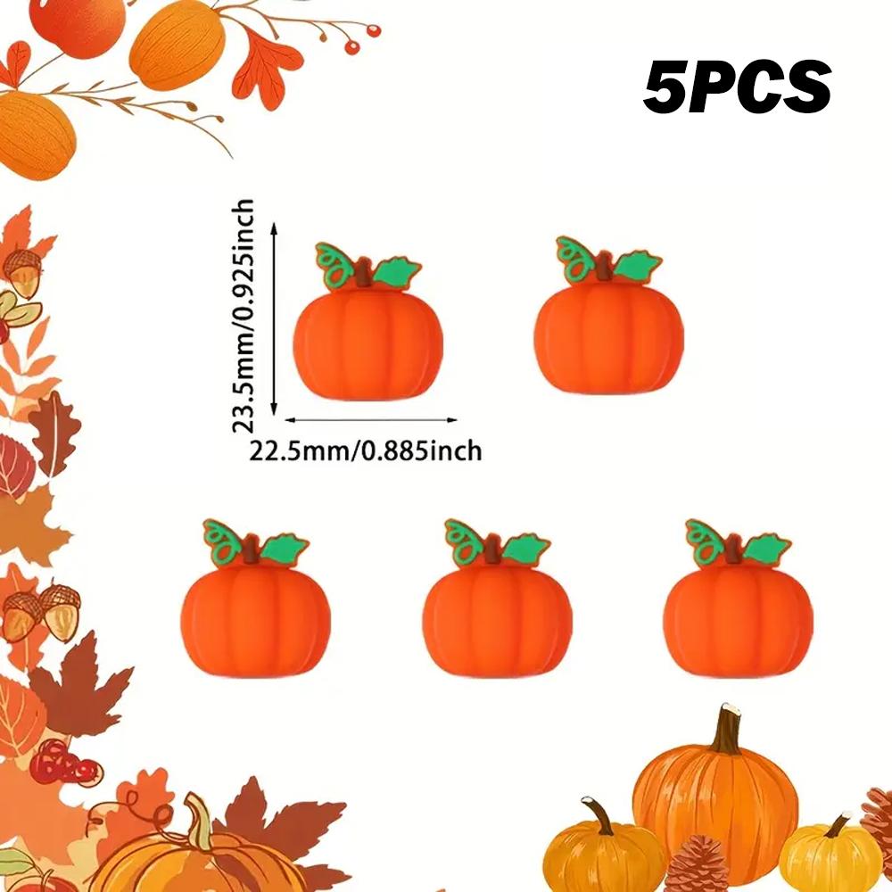 5/25PCS Thanksgiving-Themed Silicone Beads Set, Perfect for DIY Crafting Keychains, Necklaces, Bracelets & More