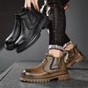 Golden Sapling High Quality Retro Men Motorcycle Boots New Microfiber Leather Men Boot Shoes Outdoor Thick Soled Slip-on Booties