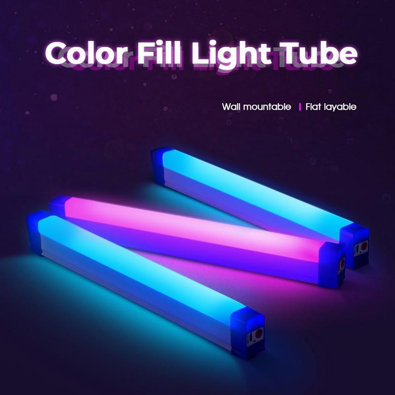 Bunte Röhrenleuchte RGB-Licht 17cm/32cm USB-Licht Nachtlicht Lila Blau Lichtstab RaumleuchteHandheld Hängend Fülllicht Foto