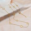 Four-leaf Clover Necklace Cut Out Flower Sweater Chain Long Necklace