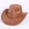 Popular European and American Classic Suede Western Cowboy Hat Men's and Women's Fashion LO Style Peach Heart Cowboy Hat