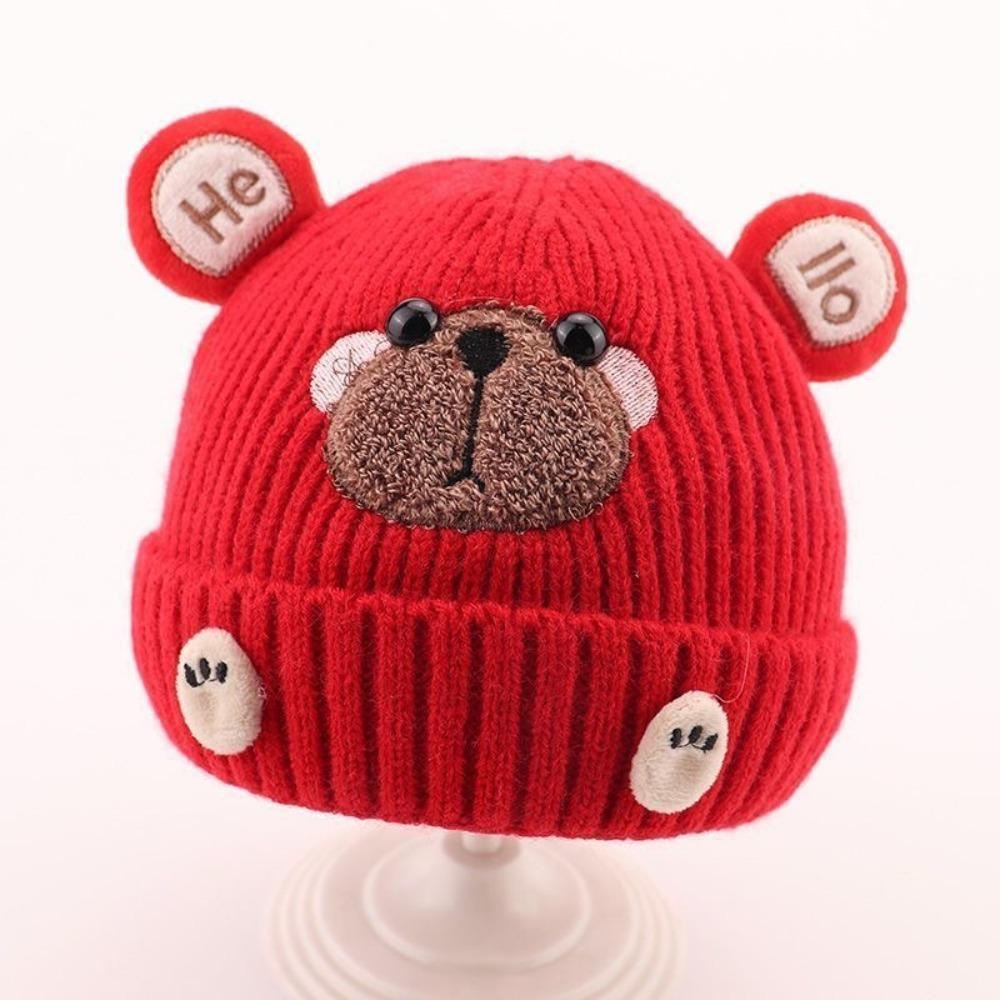 Wind Proof Baby Hat Soft Knit Pullover Hat Cute Toddler Cap Daily