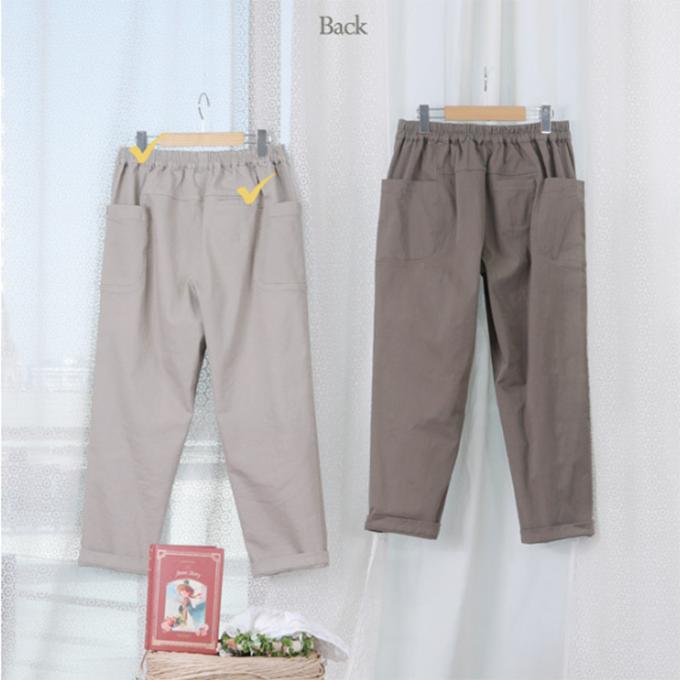 Seutailbaimiin Pocket Spandex Cotton Pants