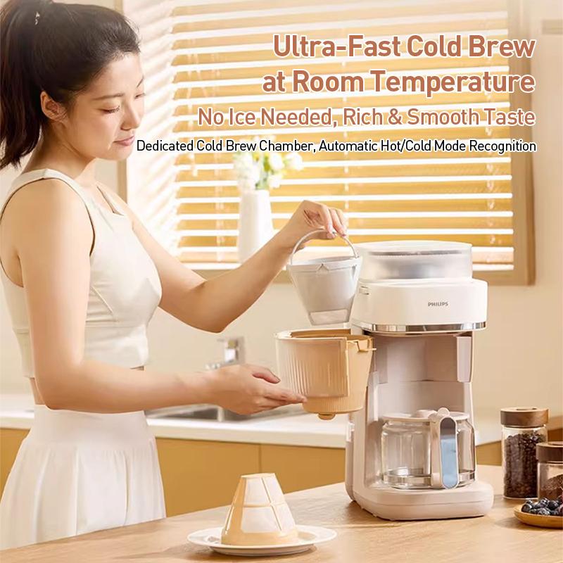 Philips Kaffetrakter Kaffemaskin HD7997 Dobbeltemperatur Amerikansk Stil Kvern og Brygg Kaffemaskin