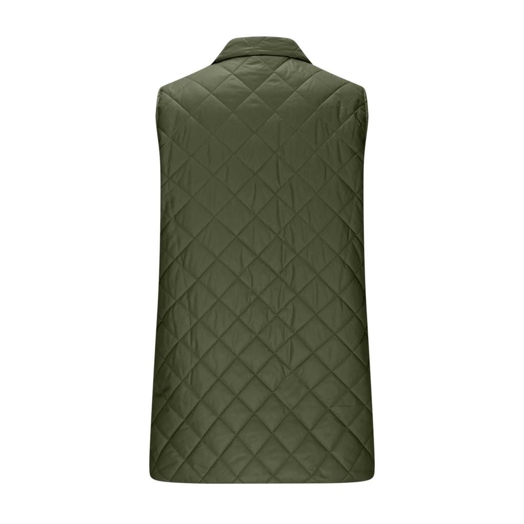 Dámská dlouhá trendy jednobarevná prošívaná bunda bez rukávů na zip, lehká, hřejivá, polstrovaná vesta, kabát, svrchní oděv