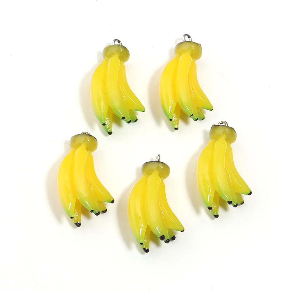 5pcs/lot Fruit Series Acrylic Pendants Colorful Apple Grape Banana Shaped Charms For DIY Earrings Necklace Jewelry Accessories