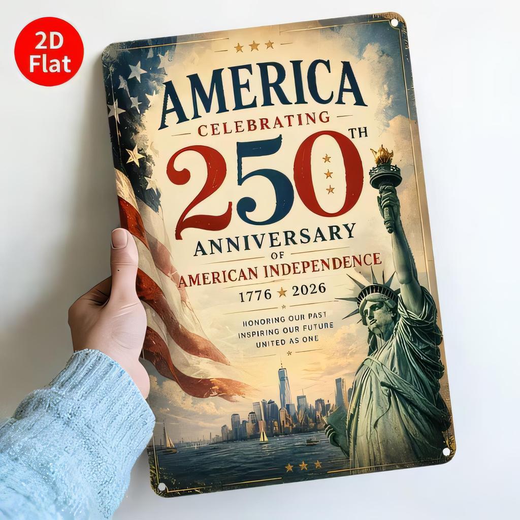 Tin Sign Th America Independence Day Vintage Metal Poster Rustic USA Patriotic Wall Decor Honoring Our Past Ins