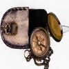 5.08 cm Cross Sign Brass Working Compass with Leather Cover gift for Him, Nautical Collectible, Adventure Tool, Father's Day Gift, Traveler