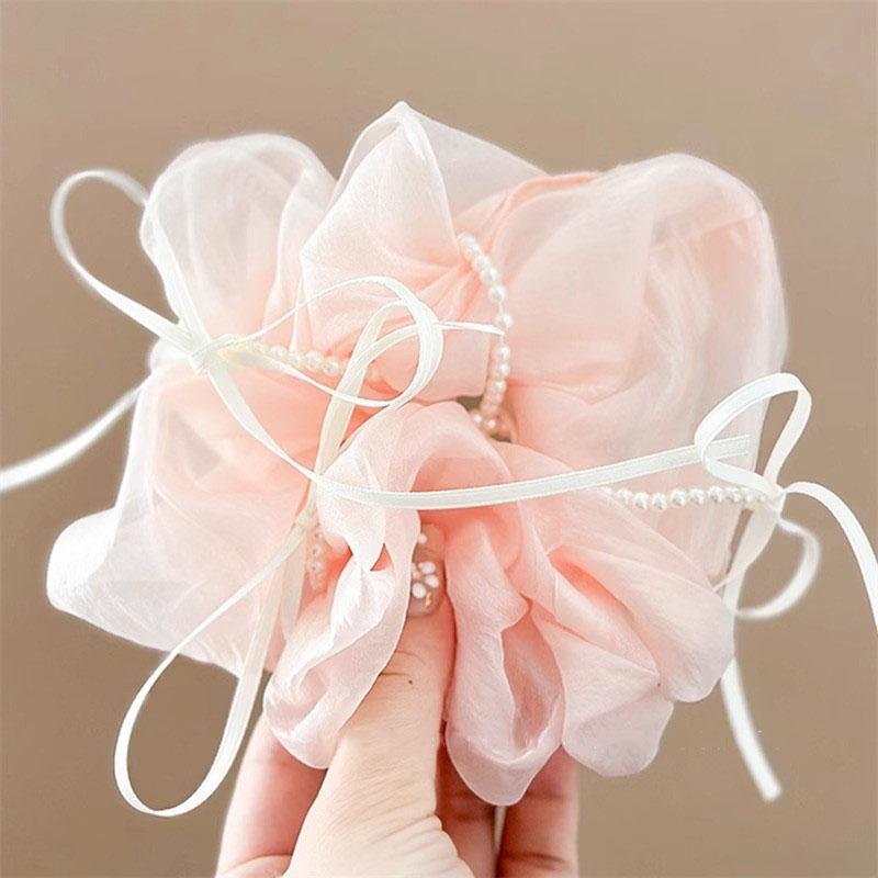 

Корейские шифоновые резинки-скранчи с бантом для женщин, модные эластичные резинки для волос, резинки для хвостика, головные уборы, темпераментные аксессуары для волос, подарки