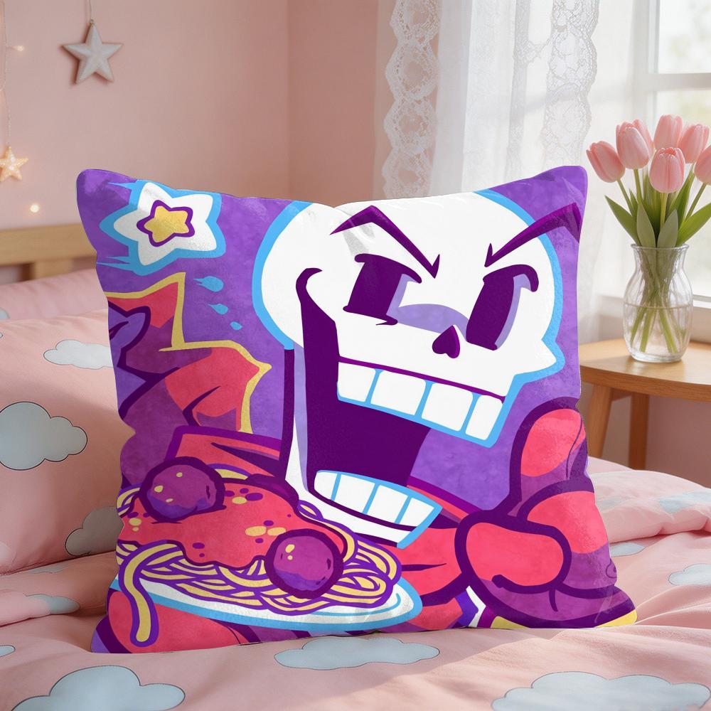 SSans Undertale Anime Cushion Cover Square Short Plush Pillow Case Living Room Sofa Home Decor Funda X