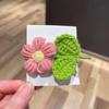 Flower Hair Clips Handmade Knitting Wool Hairpin Alligator Clips for Girls Sweet Barrettes Kids Headwear Hair Accessories