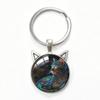 Yin Yang Double Cat Ear Gem Keychain - Trendy Unisex Alloy Accessory