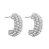 Hot Sale Luxury Jewelry Pearl C-shaped Earrings Korean Fashion Design Women's Earrings