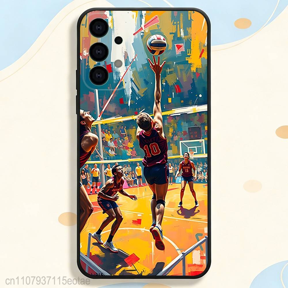 Volleyball cool Phone Case For Samsung S25,S26,S24,S21,S22,S23,S30,Ultra,S20,Plus,Fe,Lite,5G Black Cover