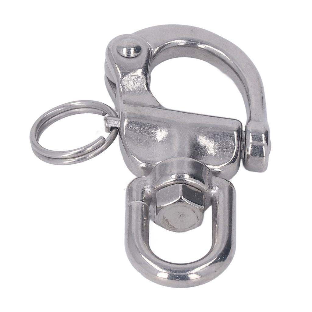 Snap Shackle 360 Degree Rotation Stainless Steel Polished Surfaces Quick Release Snap Shackle for Spinnaker Halyard