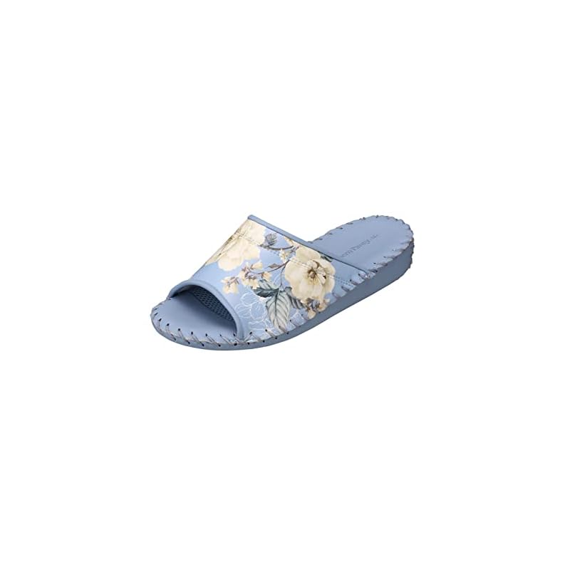 Pansy 9306 Women's Hand-Knitted Antibacterial Indoor Slippers, Size L, Blue