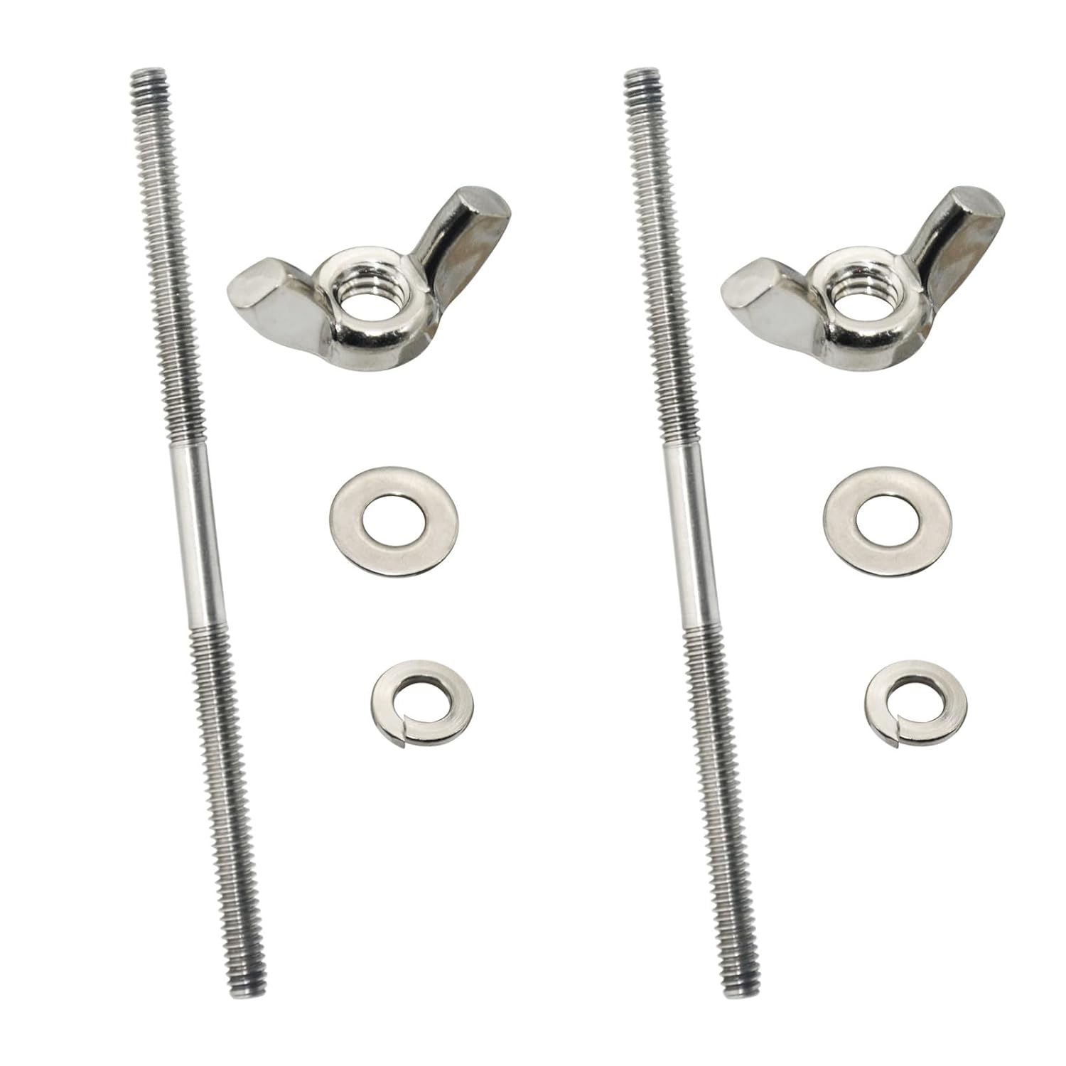 2 Sets Air Cleaner Stud Kits, 5 Inch Air Cleaner Mounting Bolt, 1/4 Inch Thread Size, Stainless Steel