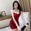 Pure and alluring sexy slip dress for women, new summer elegant off-shoulder fit, slimming and hip-hugging chic dress