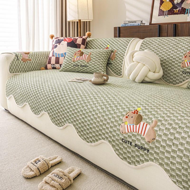 Cartoon Chenille Sofa Cover Non-slip Pet-resistant Couch Cushion Home Decor