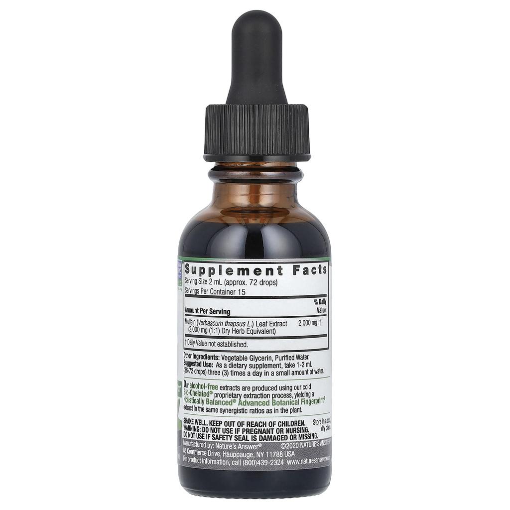 Nature's Answer Kongelysblad, Flytende ekstrakt, Alkoholfri, 2000 mg, 30 ml(1 fl oz)