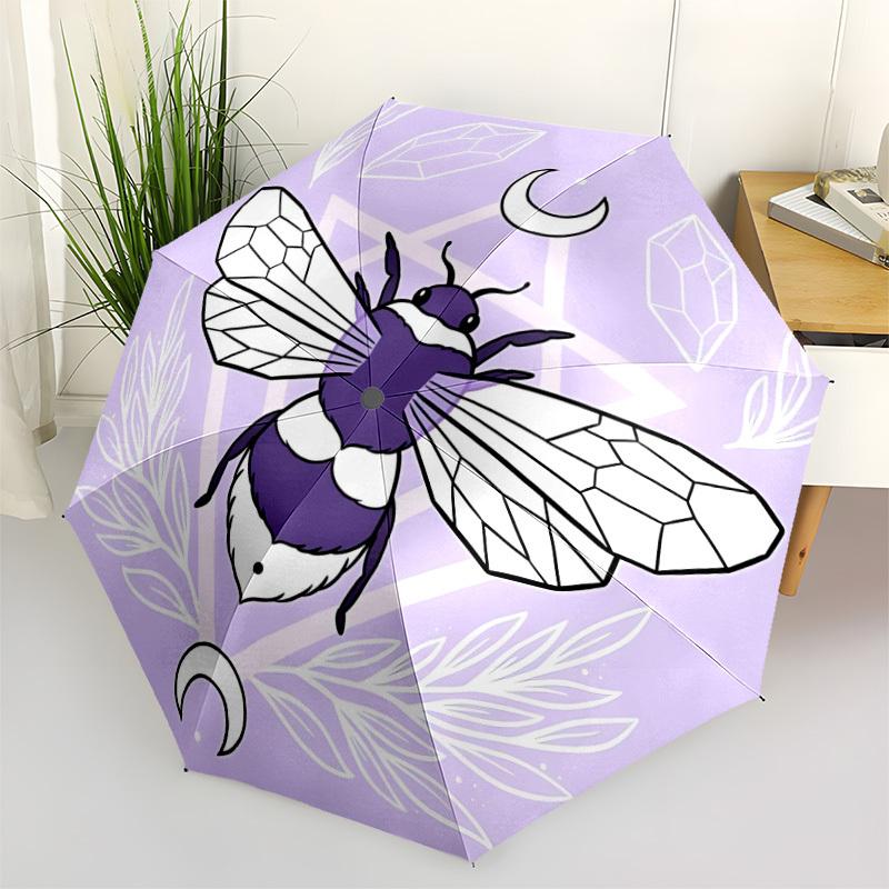 

1pc Bee Symbol Automatic Open/Close Umbrella - Portable Collapsible Umbrella with 8-Rib Stability, Fashion Lovers yy251017111