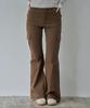 WAARFORWOMAN W1154 D-Ring Cargo Bootcut Pants_Brown