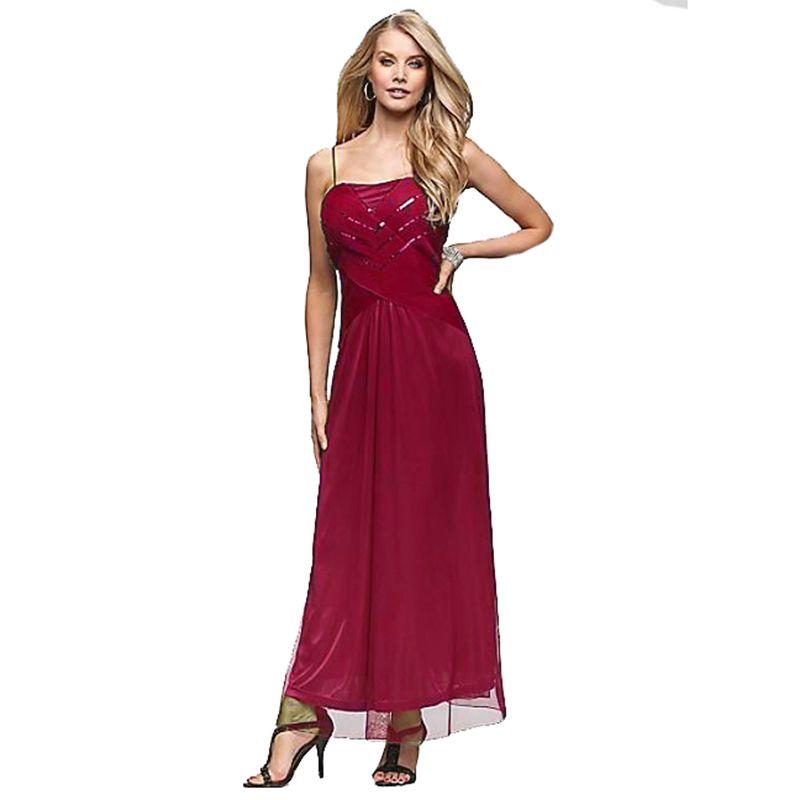 

Women s Sequin Decorative Large Skirt Mesh Sling Dress Long Skirt plus Size Red 38