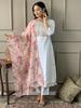 Damen Designer Partykleidung Salwar Anzug Indisch Bollywood Chanderi Oberteil Tunika Kurti Anzug Kleid