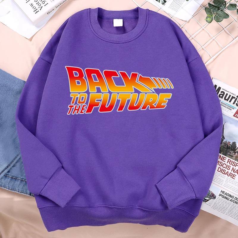 

Back To The Future Movie Logo Hoodie Men Vintage Casual Hoody Anime Loose Sweatshirt Harajuku Fleece Crewneck Clothes Pullovers & Long Sleeves Men’s S чёрный