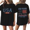 Women’s Casual Short Sleeve Crew Neck T-Shirt with USA 250th Anniversary Printed Graphic Loose Fit Comfortable Top 1776-2026 Commemorative Design