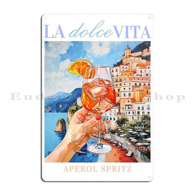 

Aperol Spritz Cocktail Print Metal Sign Create Garage Wall Decor Custom Pub Tin Sign Poster 20x30cm