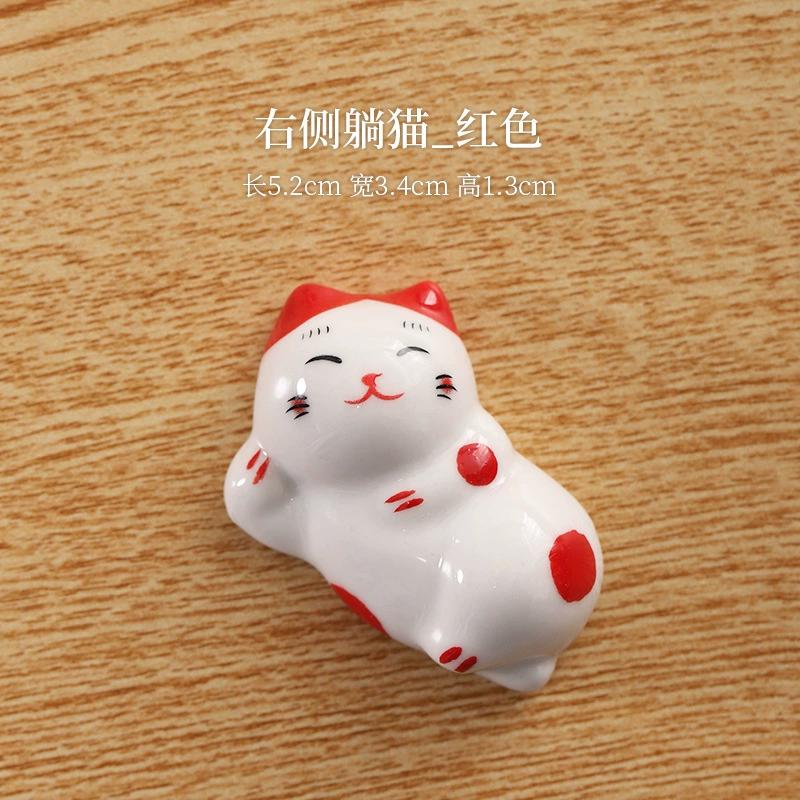 Cute Lucky Cat Ceramic Chopsticks Holder Japanese Chopsticks Forks Holder Resturant Kitchen Tableware Home Decoration 2025 New